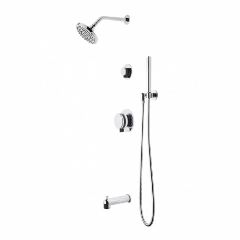 Decibel Pressure Balance Shower Package with 6'' Rain Shower Head, Handshower, Tub