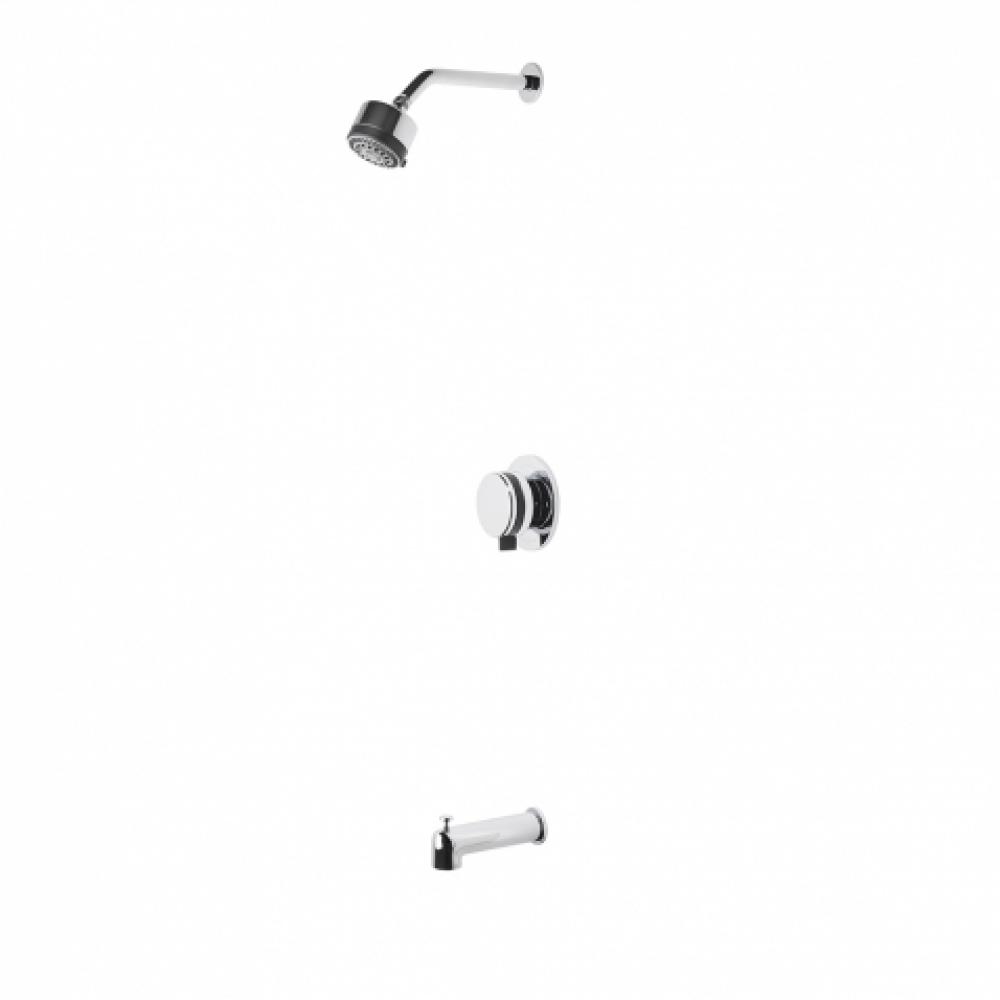 Decibel Pressure Balance Shower Package with 3 1/4'' Rain Shower Head and Tub Spout in