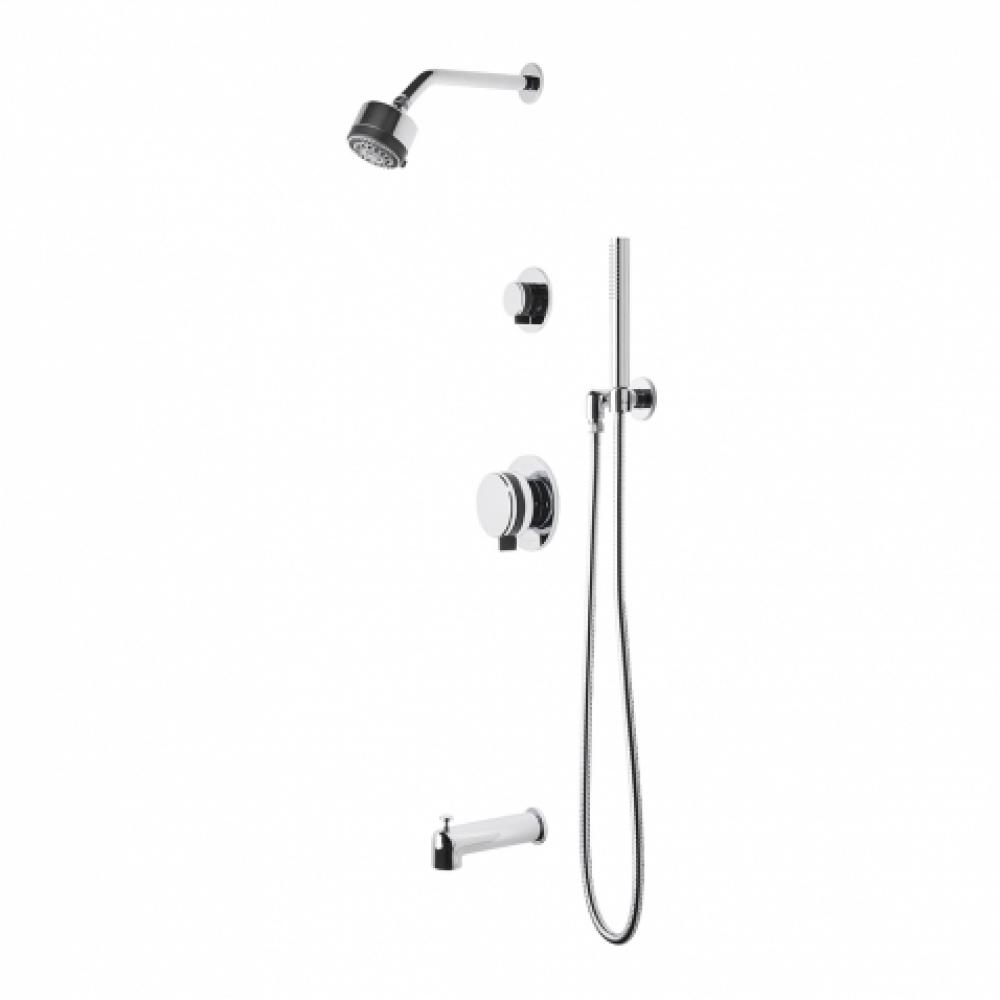 Decibel Pressure Balance Shower Package with 3 1/4'' Rain Shower Head, Handshower, Tub