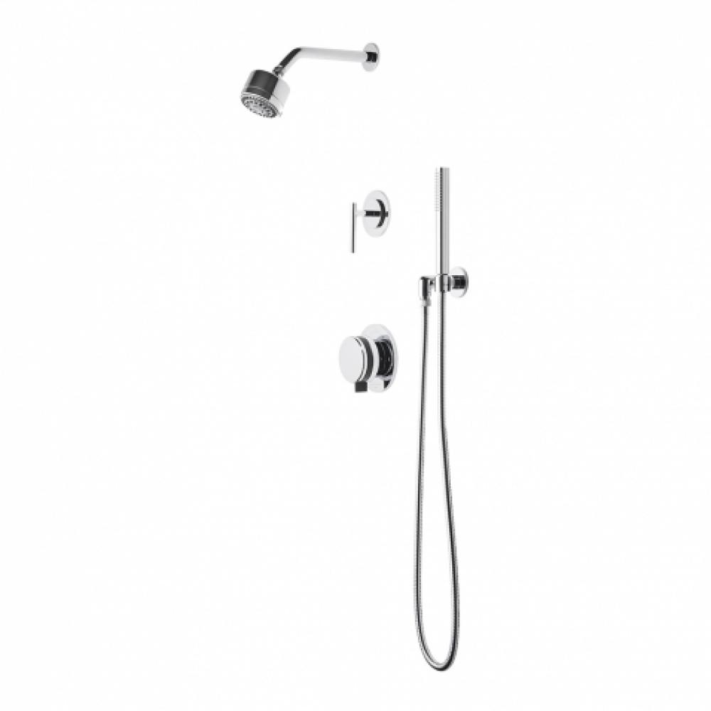 Decibel Pressure Balance Shower Package with 3 1/4'' Rain Shower Head, Handshower and