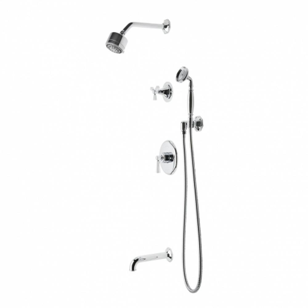 Roadster Pressure Balance Shower Package with 3 1/4'' Shower Head, Handshower, Tub
