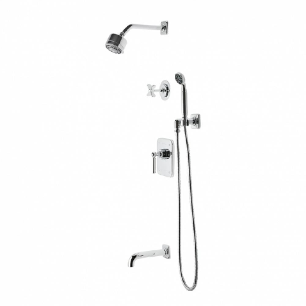 Ludlow Pressure Balance Shower Package with 3 1/4'' Shower Head, Handshower, Tub Spout
