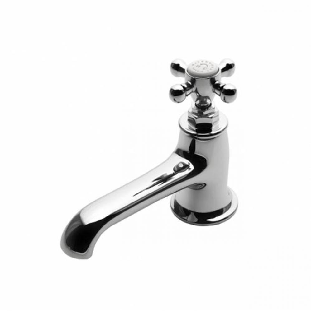 Highgate Low Profile One Hole Deck Mounted Lavatory Faucet with Metal Cross Handle in Chrome,