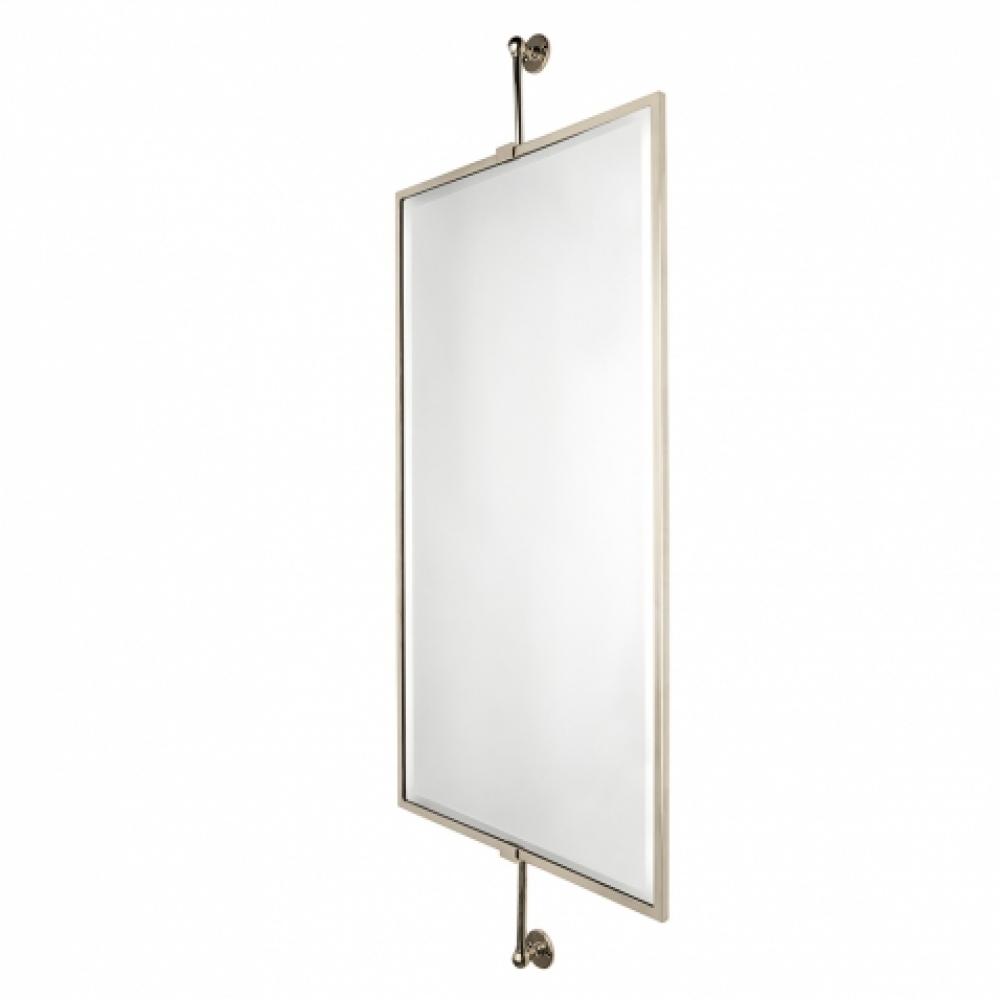 Crystal Wall Mounted Rectangular Mirror on Bar 19 1/2 x 2 1/2 x 48 in Chrome