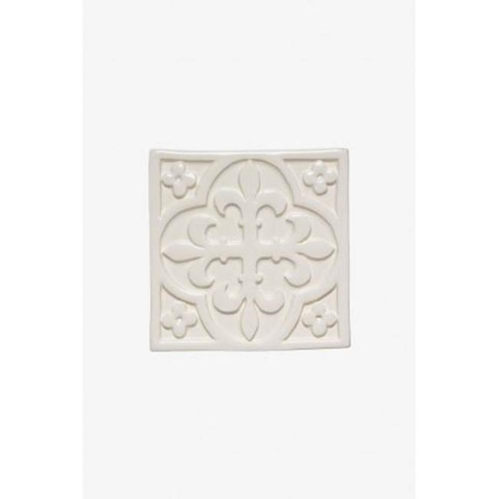Archive Church Decorative Field Tile Deco C 4 1/4 x 4 1/4 in White Matte Solid