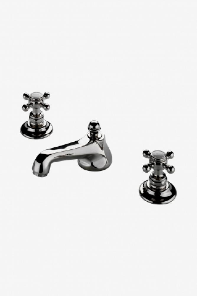Astoria Low Profile Three Hole Deck Mounted Lavatory Faucet with Metal Cross Handles in Shadow