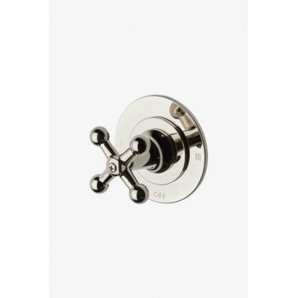 Dash Two Way Thermostatic Diverter Valve Trim with Roman Numerals and Metal Cross Handle in Matte