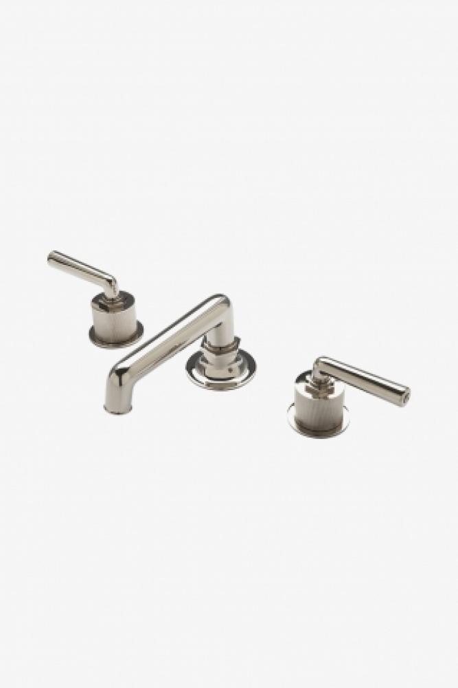 Henry Low Profile Three Hole Deck Mounted Lavatory Faucet with Coin Edge Cylinders and Lever