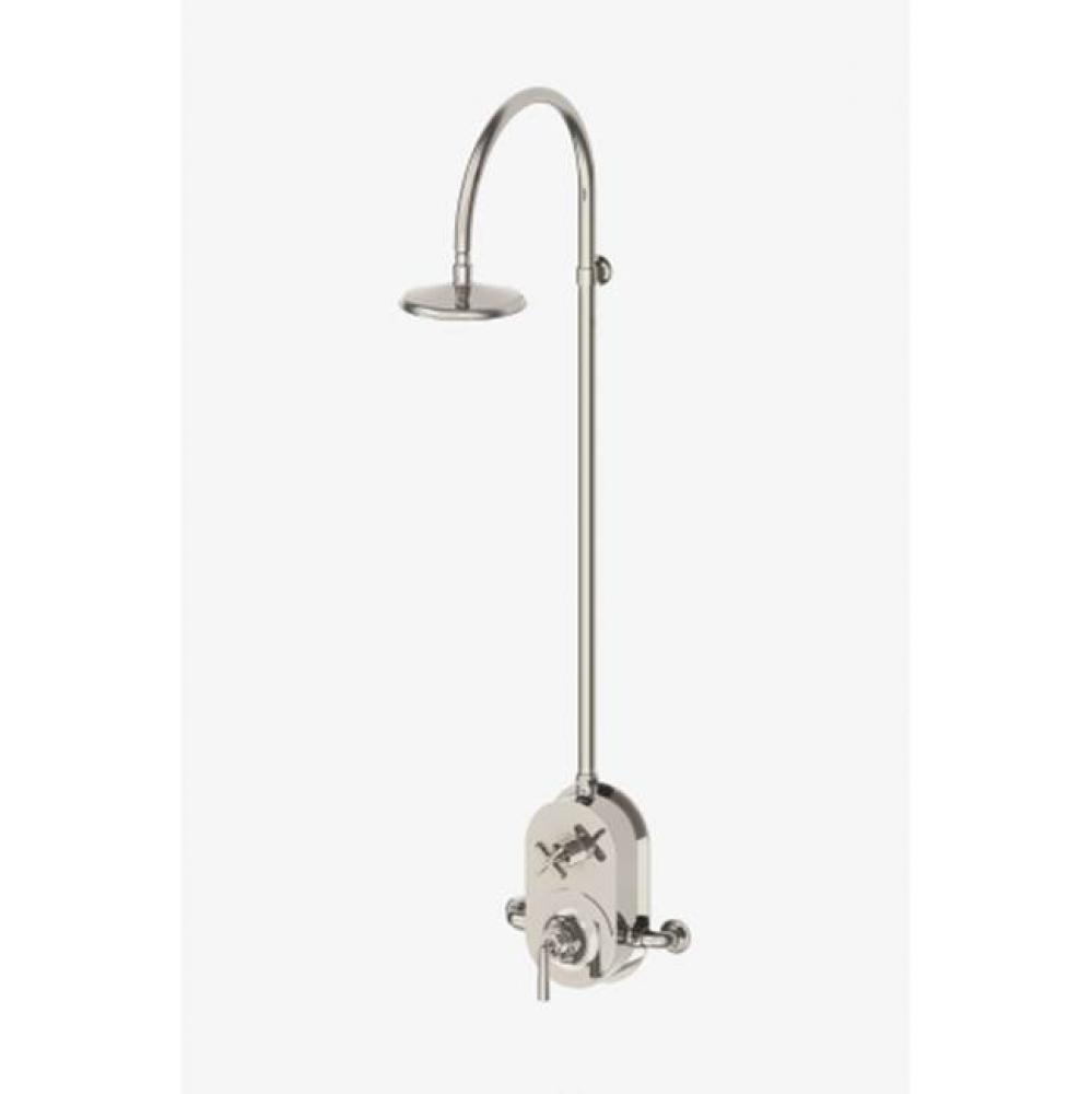 COMPONENT ONLY Henry Exposed Thermostatic Shower System with Metal Lever and Cross Handle in