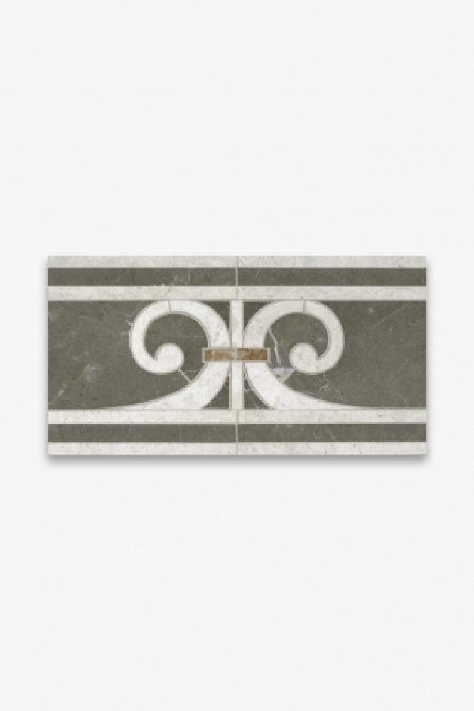 Signet Solid Rivoli Border 6 1/4'' x 12'' in Stone Group 1 and