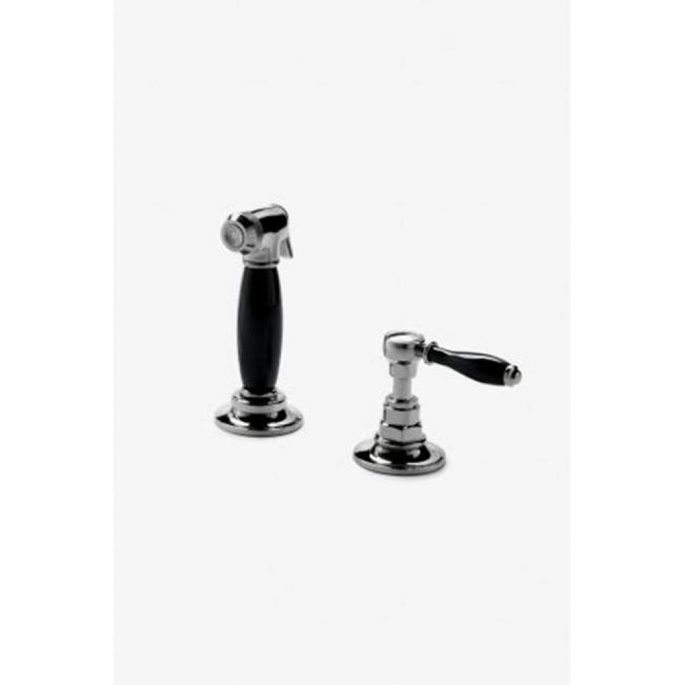 Easton Vintage Spray, Black Porcelain Lever Handle in Nickel Complies, 0.25 Percent WALC