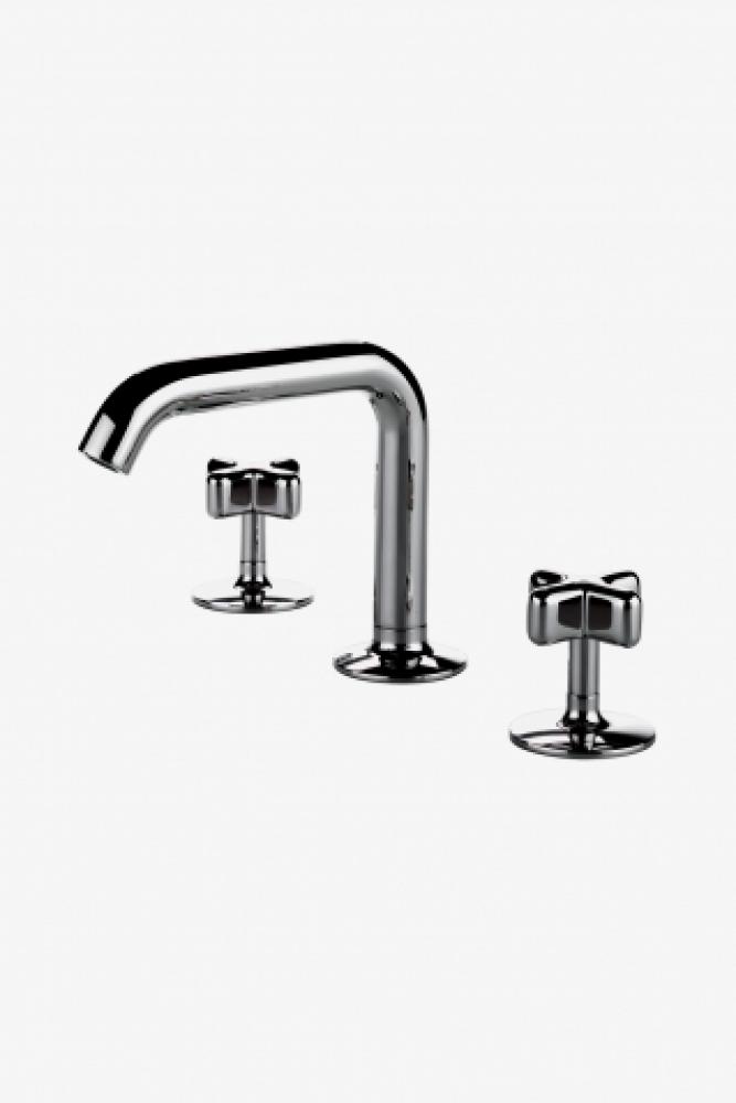 .25 High Profile Three Hole Deck Mounted Lavatory Faucet with Metal Cross Handles in Shadow