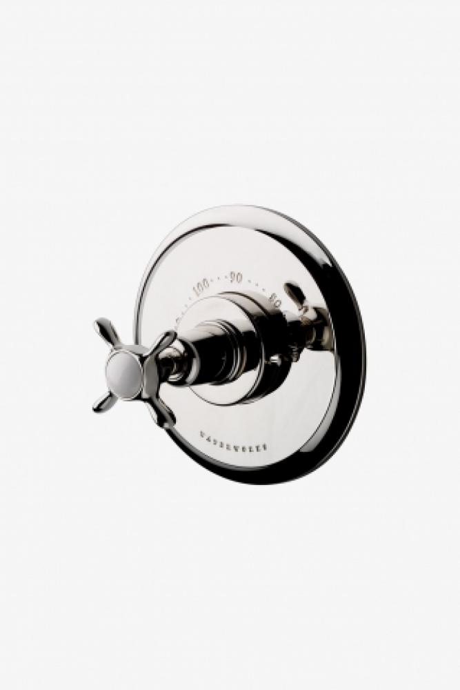 Easton Classic Thermostatic Control Valve Trim with White Porcelain Blank Indice and Metal Cross