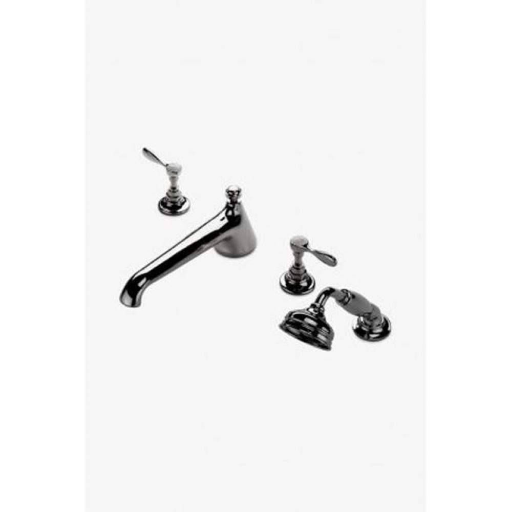 Easton Vintage Low Profile Concealed Tub Filler With Handshower and Metal Lever