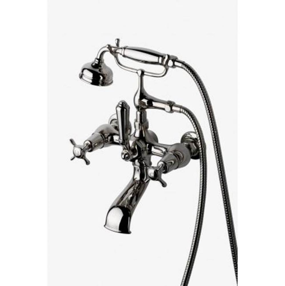 Easton Classic Exposed Tub Filler, 1.75gpm Metal Handshower and Lever Diverter in Nickel