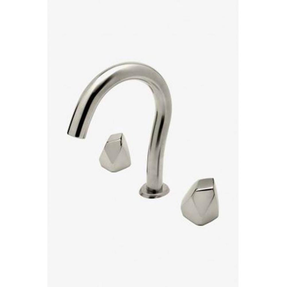 Isla Gooseneck Lavatory Faucet with Metal Geode Handles in Nickel, 1.2gpm (4.5L/min)