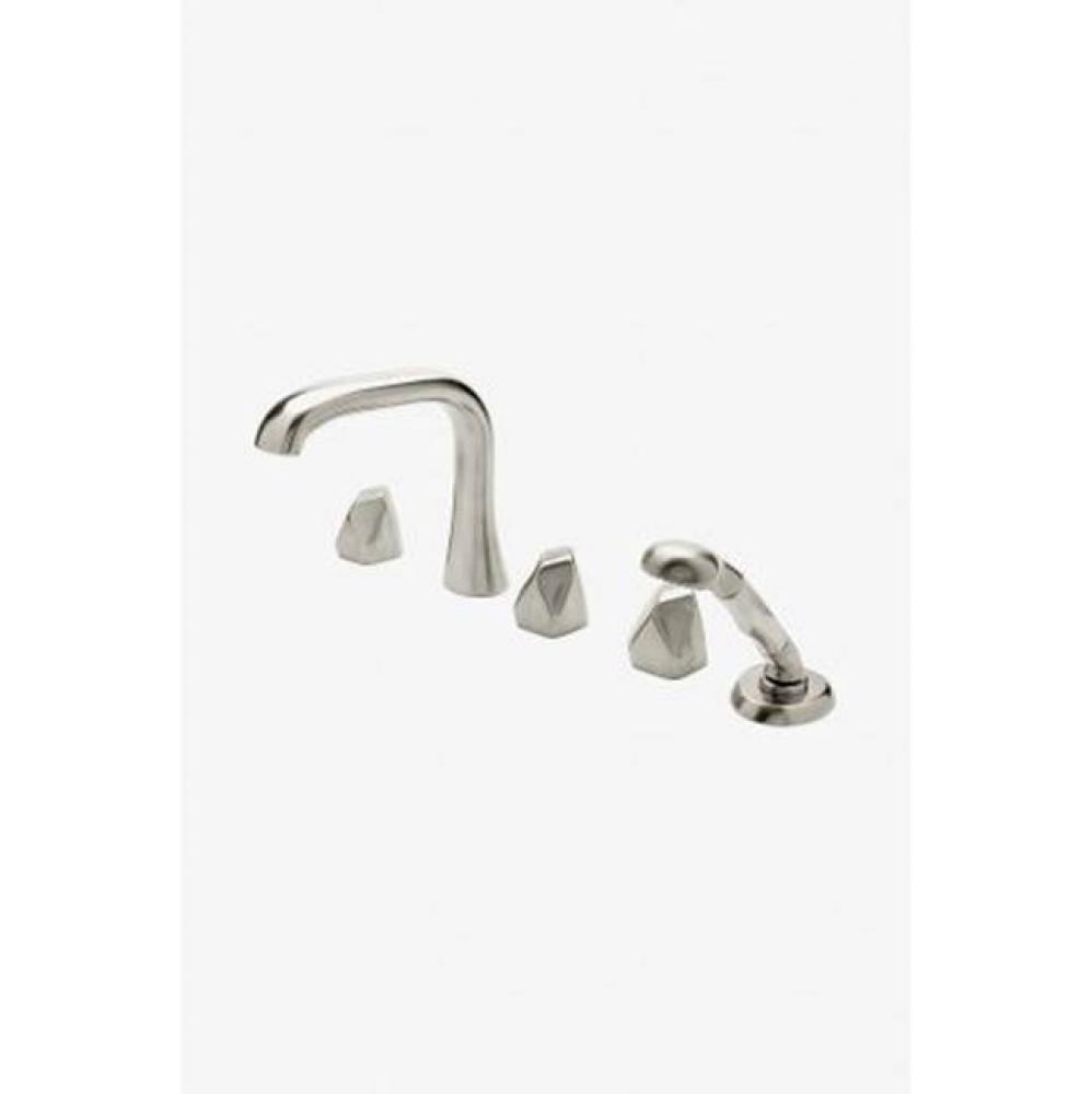 Isla Deck Mounted High Profile Concealed Tub Filler with 2.5gpm Handshower and Metal Geode Handles