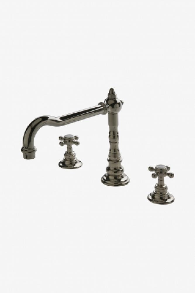 Julia Three Hole High Profile Kitchen Faucet, Metal Cross Handles in Shadow,