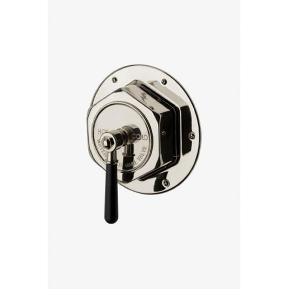 Regulator Thermostatic Control Valve Trim with Black Lever Handle in Nickel