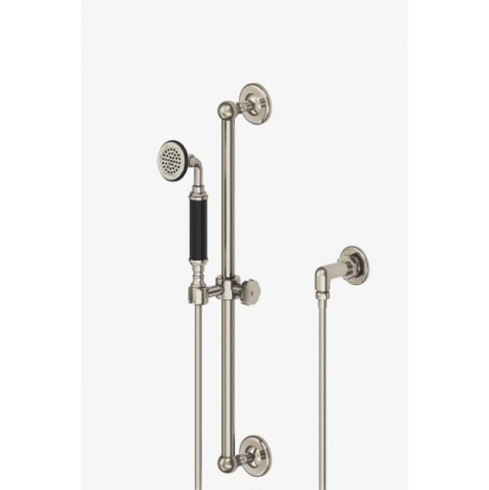 Regulator Handshower on Bar with Black Handle in Chrome, 2.5gpm