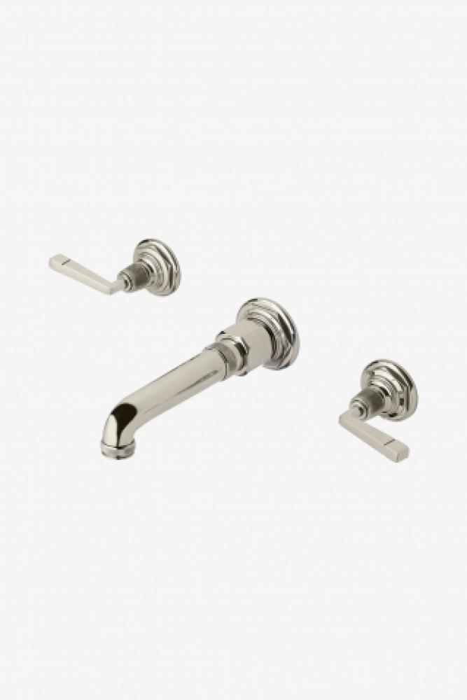 R.W. Atlas Wall Mounted Lavatory Faucet with Metal Lever Handles in