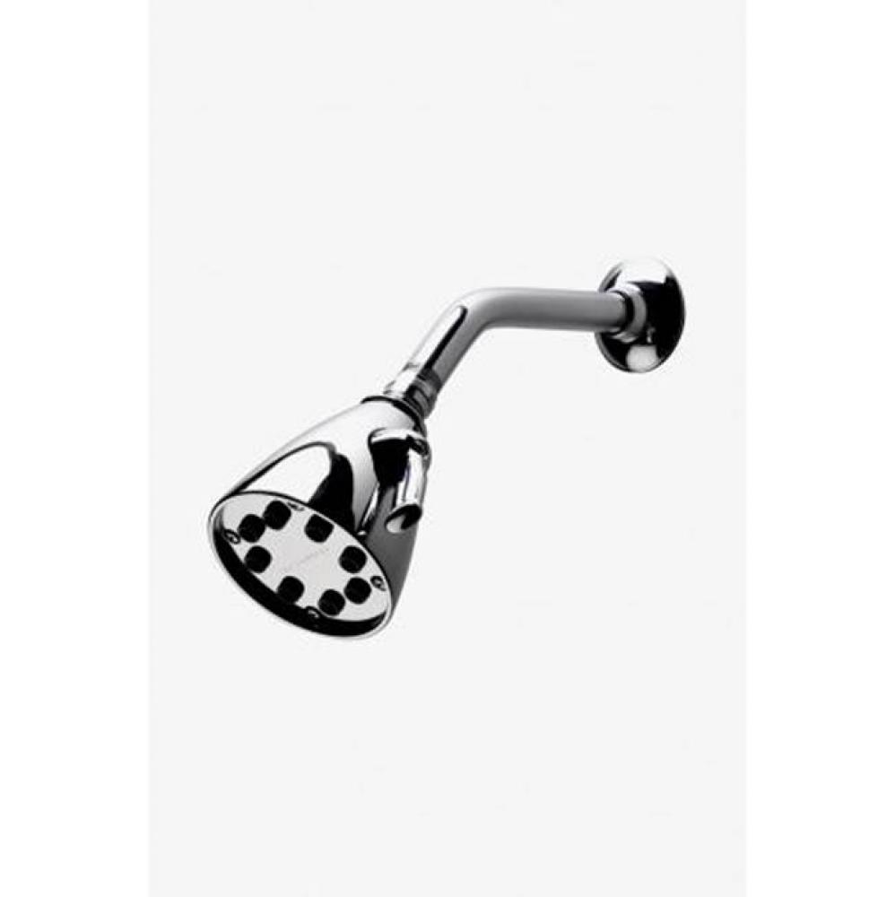 Universal 3 1/2 Shower Head, Arm and Flange with Adjustable Spray in Nickel, 1.75gpm