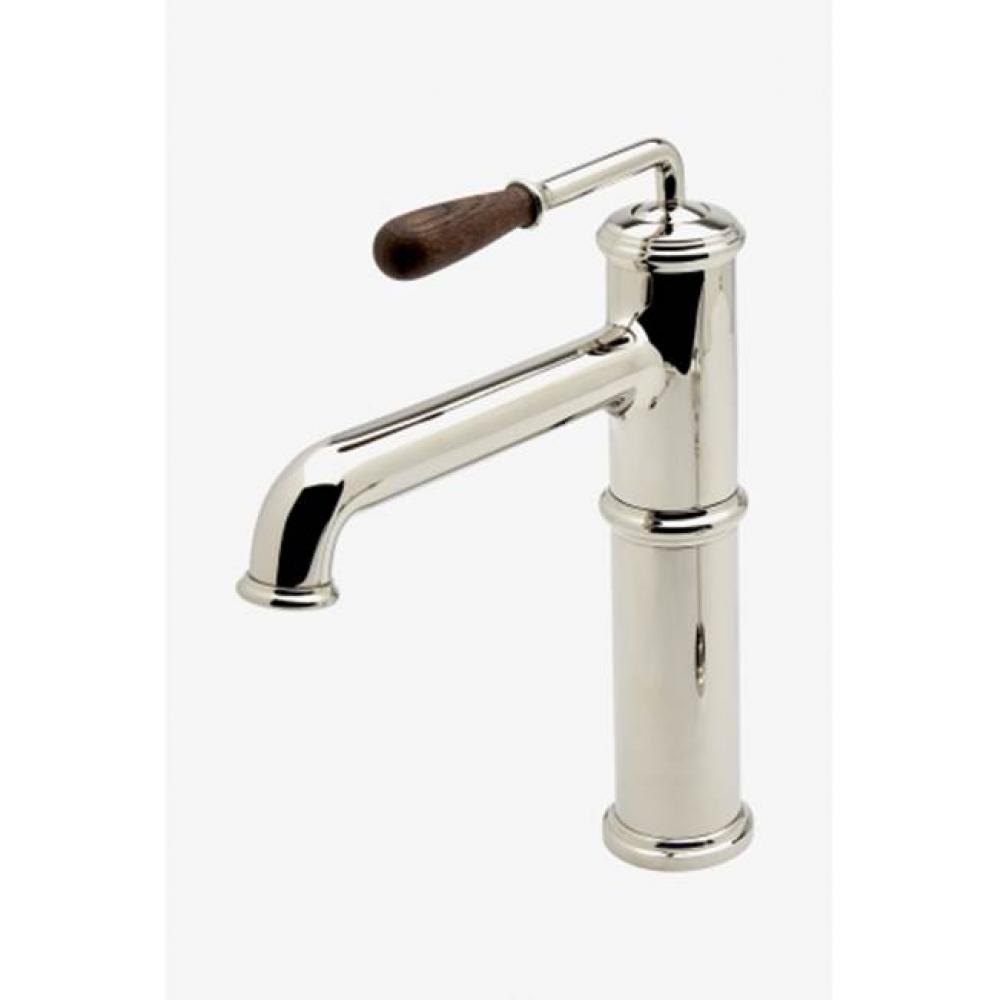 Canteen High Profile Bar Faucet with Oak Lever Handle in Unlacquered Brass, 2.2gpm