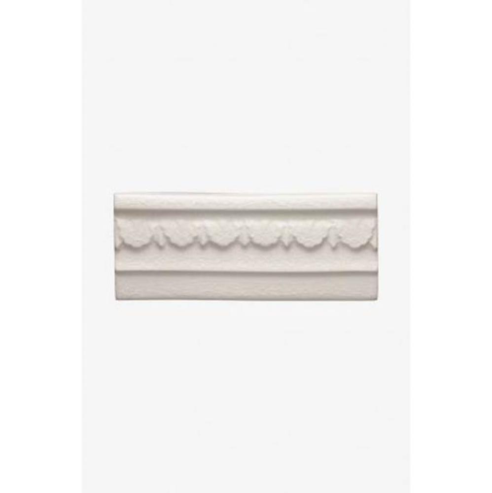 Architectonics Handmade Foliage Leaf Valance Rail Stopend (Left) in Dove Glossy Solid