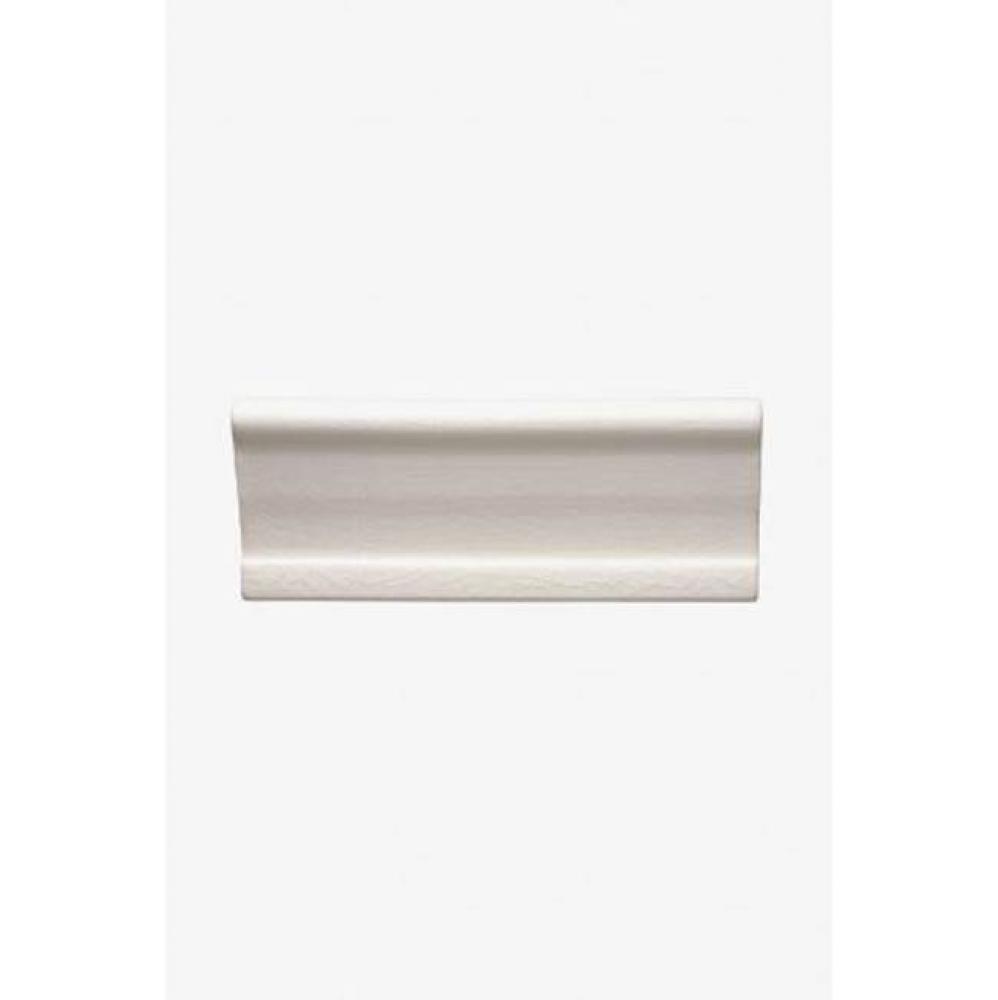 Architectonics Handmade Universal Empire Rail 2 3/8 x 6 Stopend (Left) in Chalk Glossy Solid