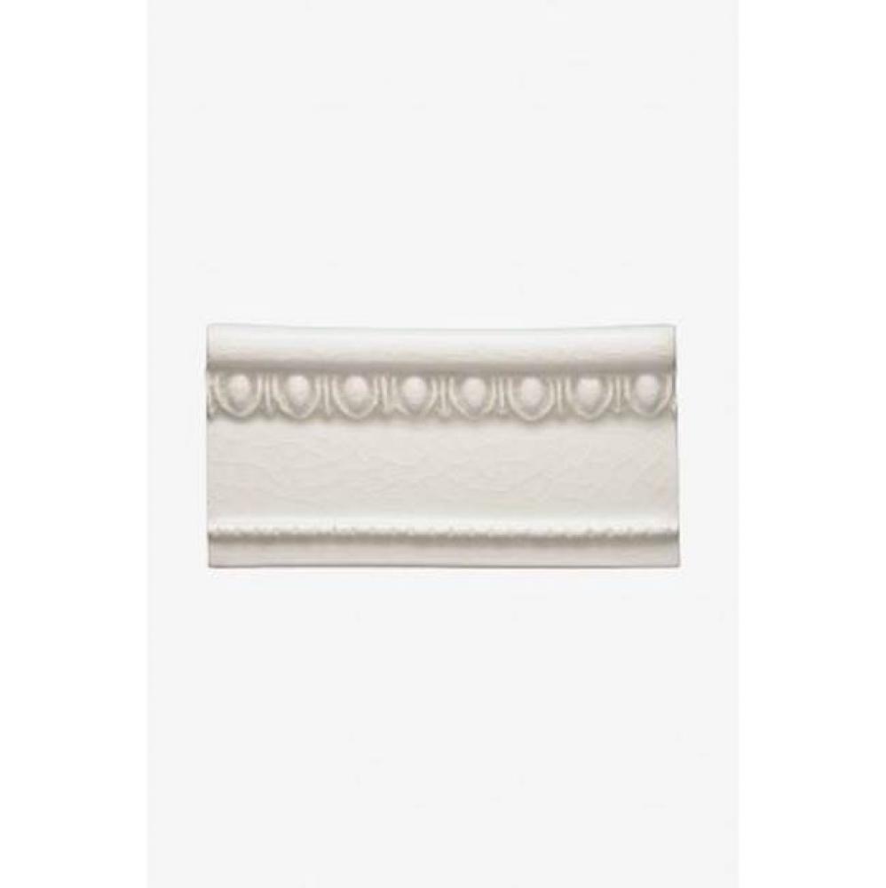 Architectonics Handmade Classic Revival Egg and Dart Valance Rail 3 x 6 Stopend (Right) in Grayclo