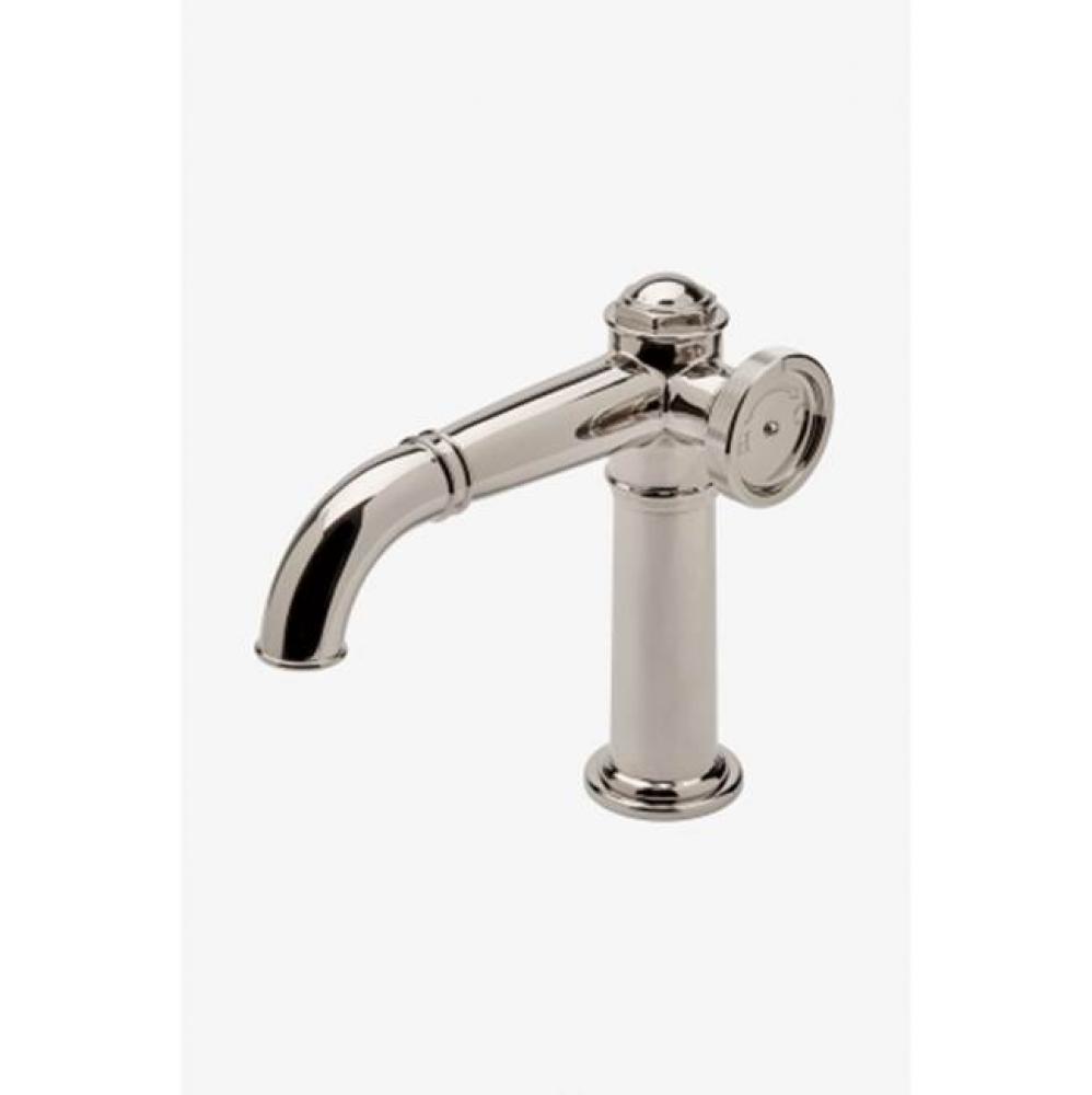 On Tap High Profile Bar Faucet with Metal Wheel Handle in Unlacquered Brass, 2.2gpm