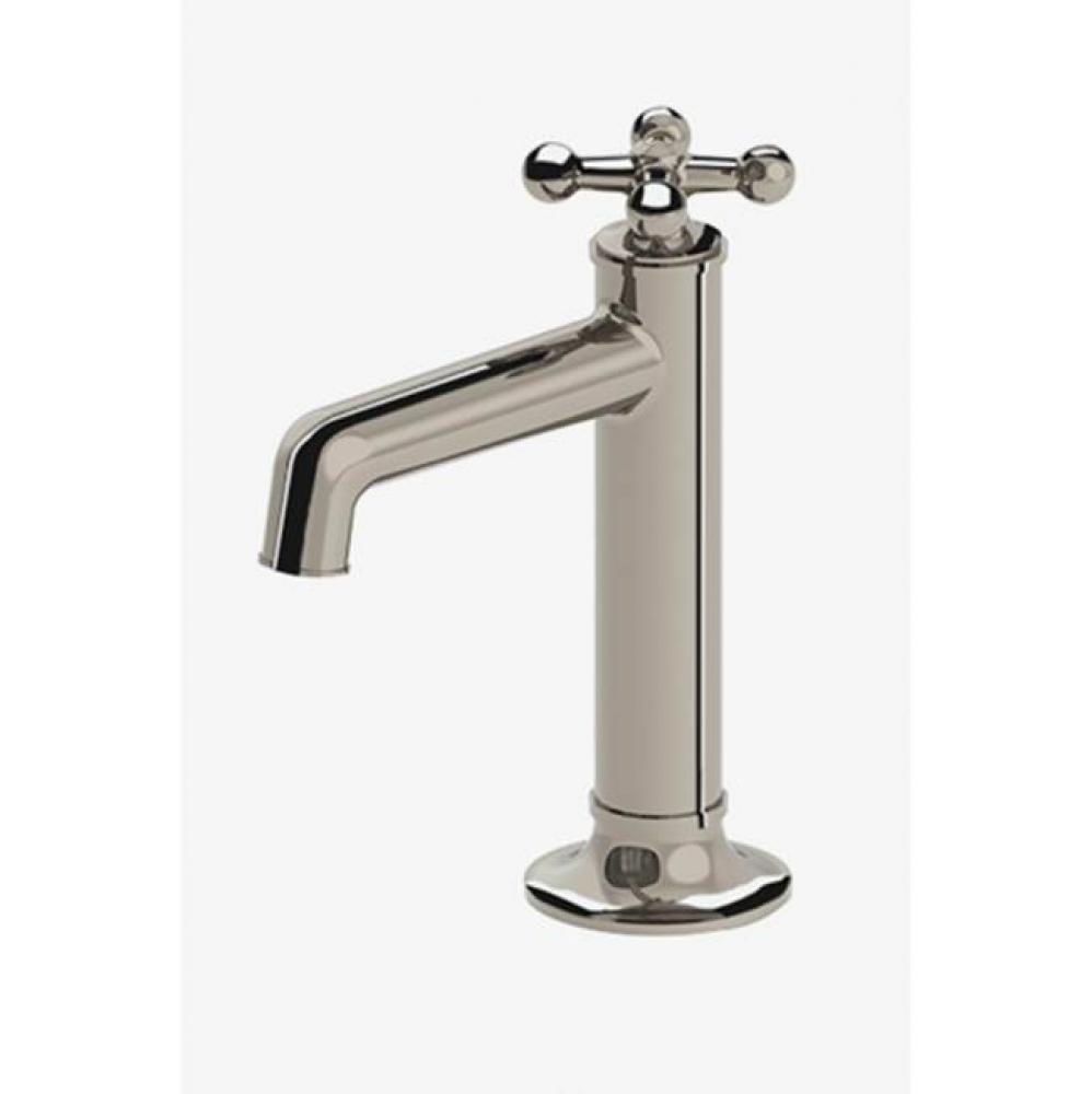 Dash One Hole High Profile Bar Faucet with Metal Cross Handle in Unlacquered Brass, 1.75gpm