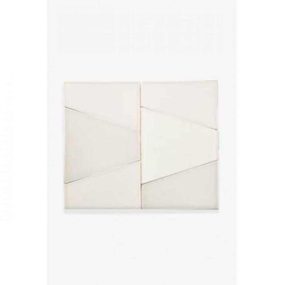 Architectonics Handmade Decorative Field Tile Ratio Small Trapezoid in Chalk Glossy Solid