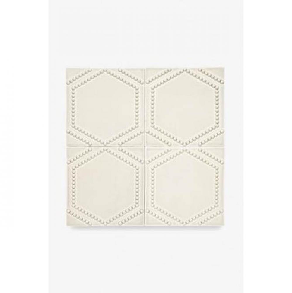 Architectonics Handmade Boss Decorative Field Tile Hexad Petite 6 x 6 in Paperwhite Glossy Layered
