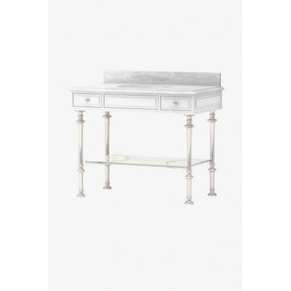 Fielding Metal and Wood Four Leg Single Washstand 40 1/2 x 22 7/16 x 32 13/16 in Unlacquered Brass