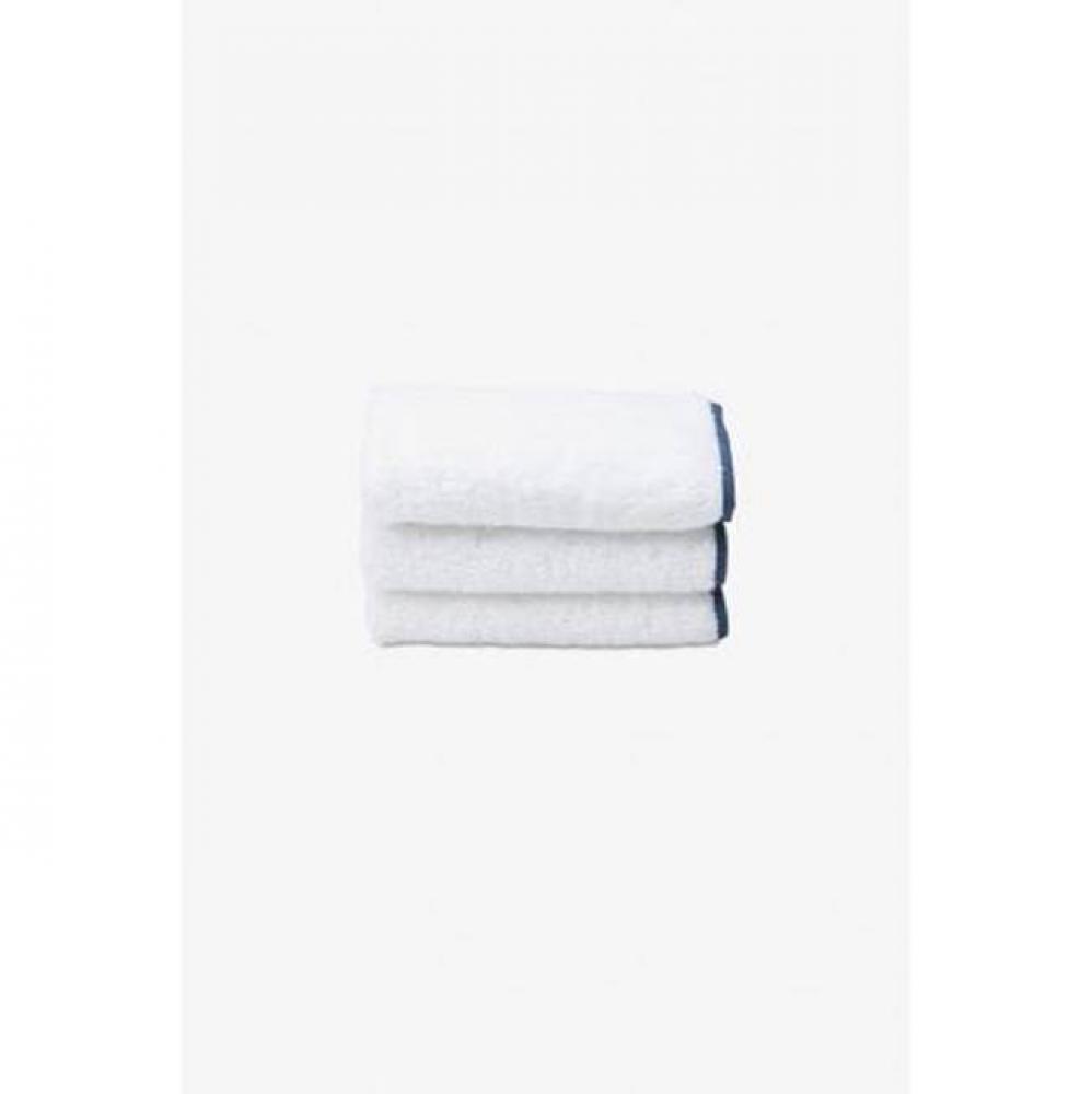 Gotham Wash Towel in White/Navy