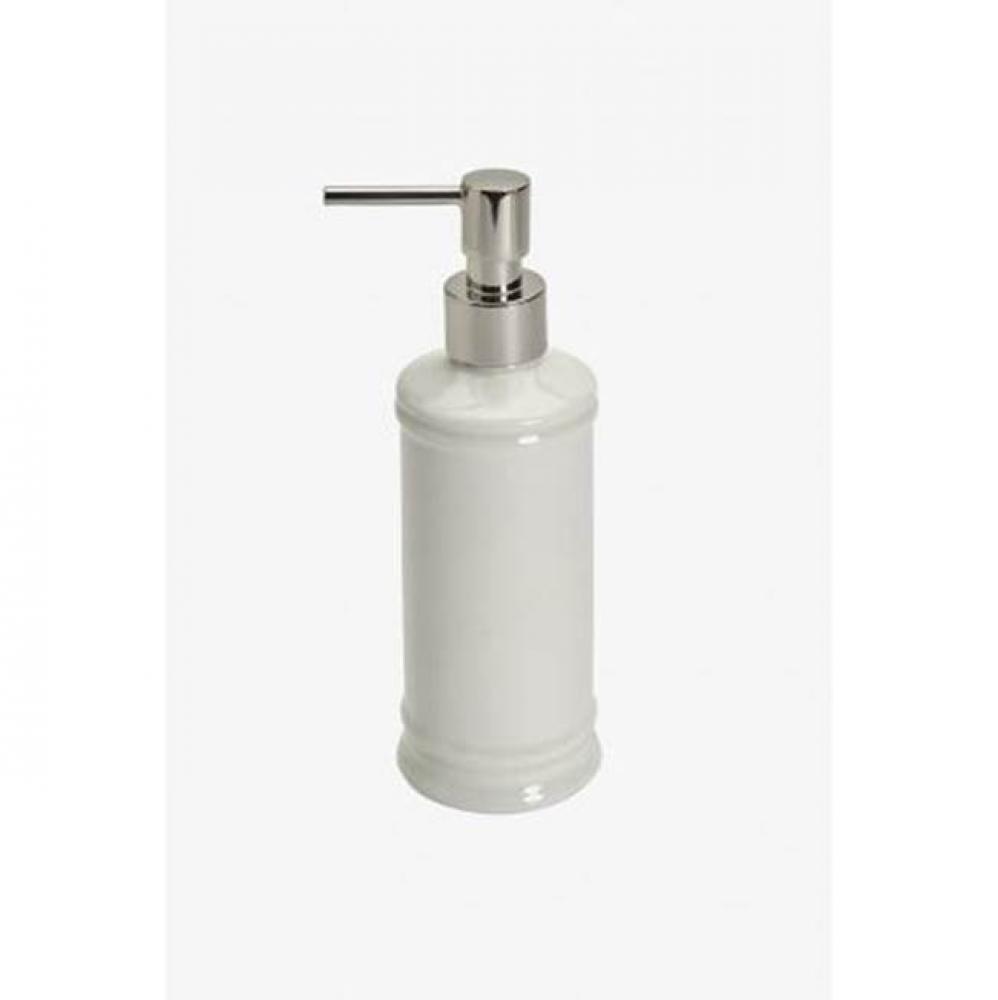 Dorset Soap Dispenser with Nickel Pump in Ivory Glossy Solid