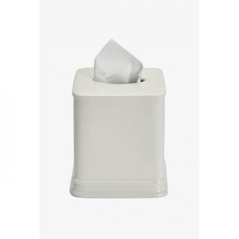 Dorset Tissue Cover in Ivory Glossy Solid
