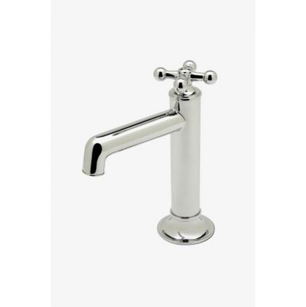 Dash One Hole High Profile Bar Faucet with Metal Cross Handle in Nickel, 1.75gpm