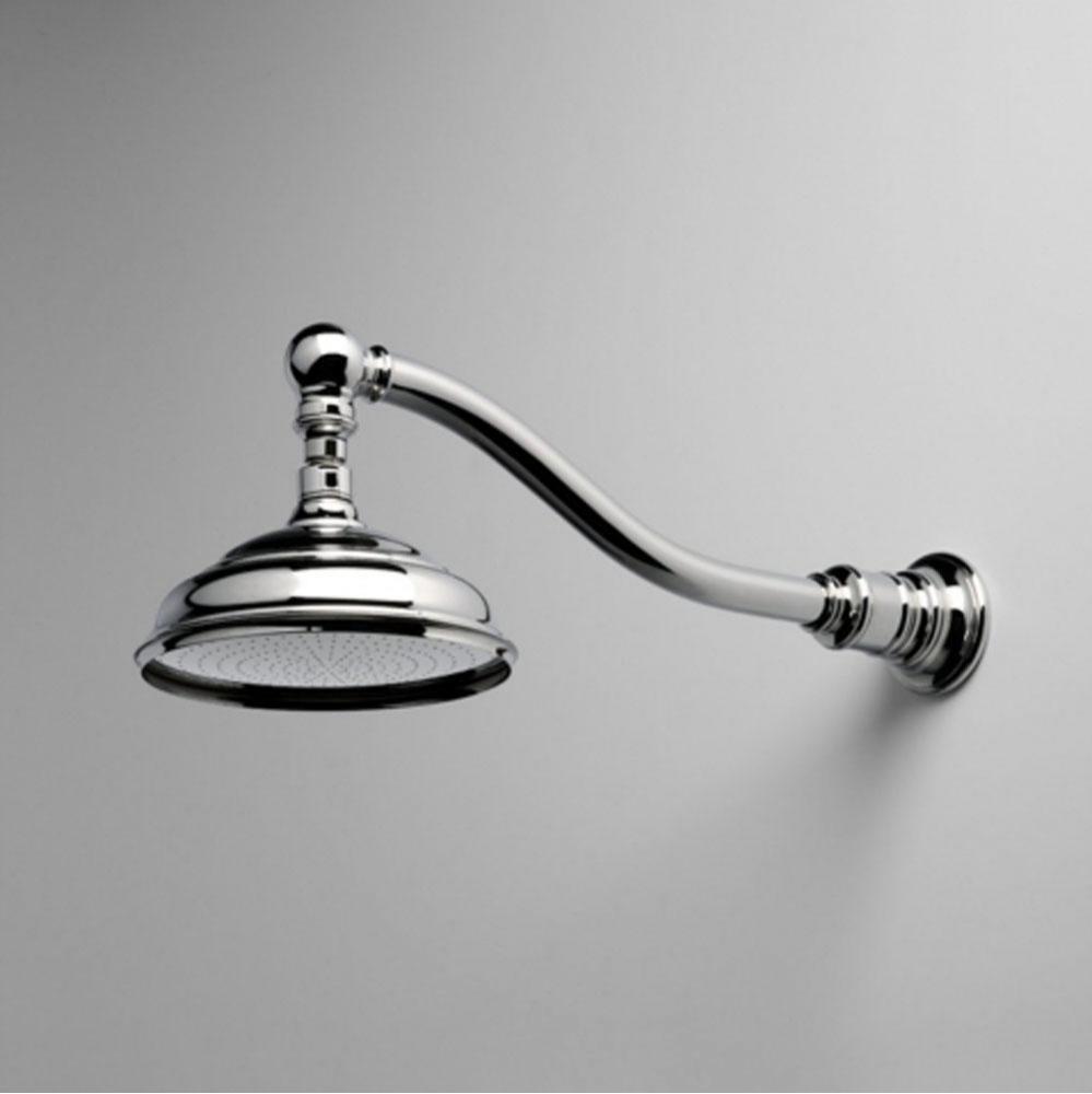 Olympia Wall Mounted 8'' Shower Rose, Arm and Flange in Unlacquered