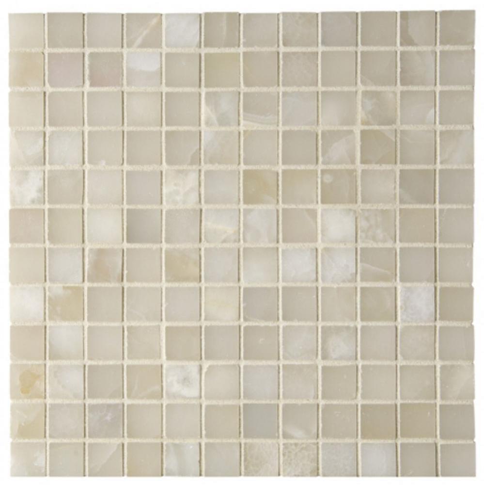 Keystone 2.5cm Stacked Mosaic in White Onyx Polished