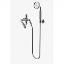 Waterworks 05-03371-01748 - Easton Classic Handshower with Diverter and White Porcelain Lever Handle in Unlacquered