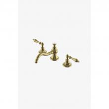 Waterworks 07-01435-18179 - Etoile Low Profile Three Hole Deck Mounted Lavatory Faucet with Metal Lever Handles in Burnished B