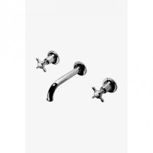 Waterworks 07-96120-84653 - Easton Classic Low Profile Three Hole Wall Mounted Lavatory Faucet  in Unlacquered Brass, 1.2gpm (
