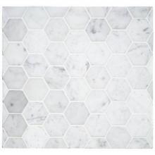 Waterworks 03-19975-91722 - Keystone 2 Hexagon Mosaic in Carrara Honed