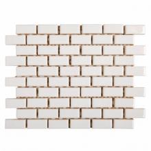 Waterworks 02-64648-17551 - Cottage 1'' x 2'' Staggered Mosaic in Dover White Glossy Solid