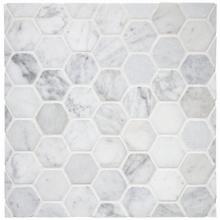 Waterworks 03-66272-20408 - Keystone 2 Hexagon Mosaic in Carrara Tumbled