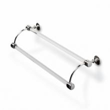 Waterworks 22-66676-79143 - Crystal 23'' Double Glass Towel Bar with Metal Ends in