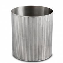 Waterworks 22-00404-41716 - Engine Turned Pewter Small Oval Waste Can in Pewter