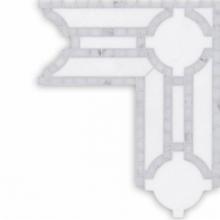 Waterworks 03-45088-06286 - Aqualinea Solid with Tesserae Dunham Border 4 1/8'' x 13 13/16'' in Stone